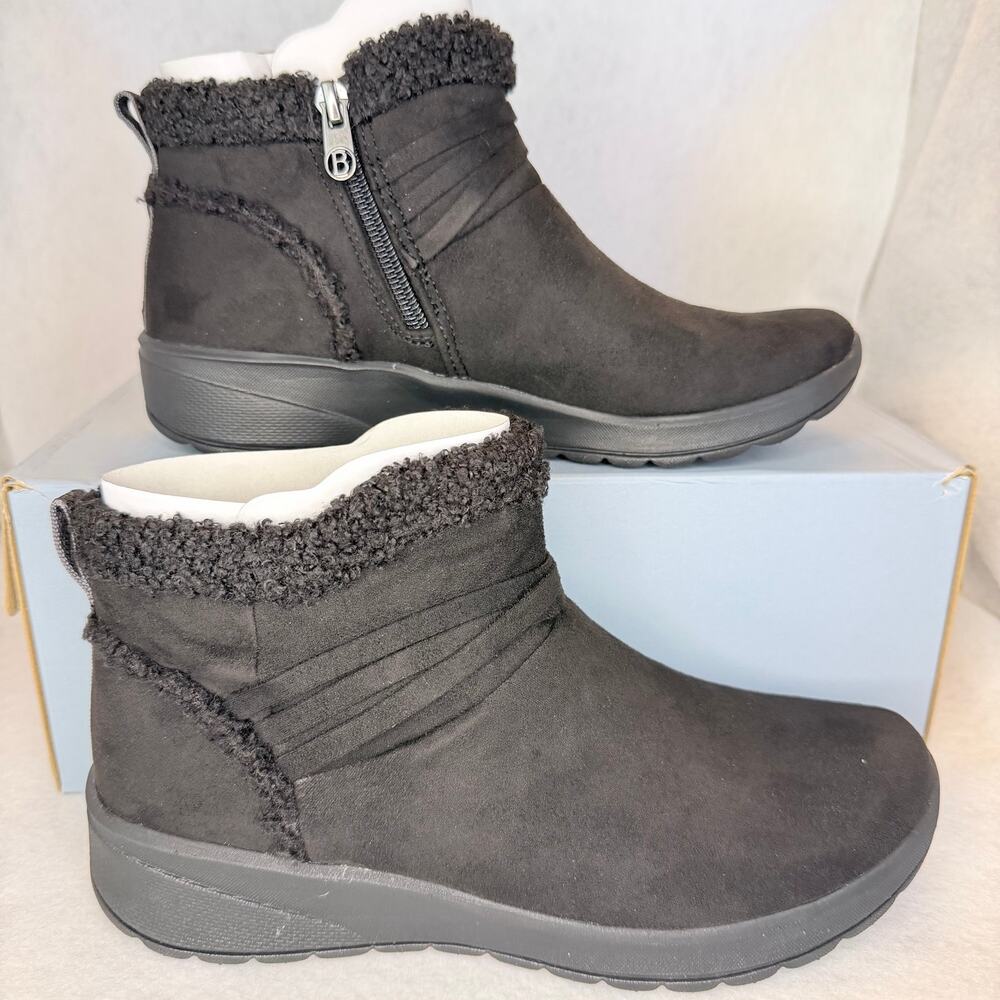 LifeStride Lifestride BZEES Glendale Womens 6 Black Faux Fur Ankle Boots NEW